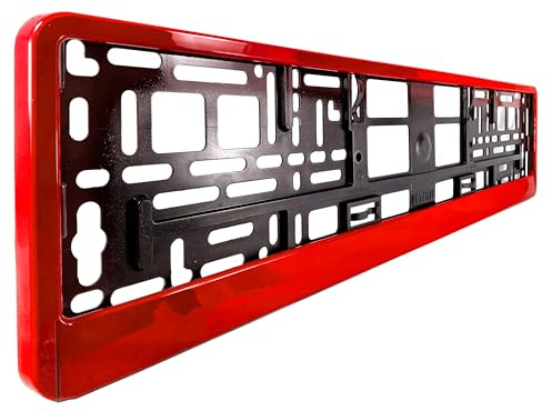 PAIR (2PCS) TRUE RED PREMIUM GLOSS Car Registration License Number Plate Surround Holder Frame Surround