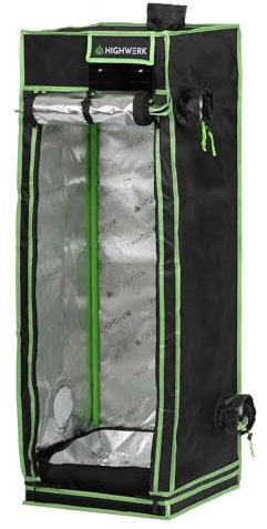 HIGHWERK Tenda per piante da giardino, 60 x 60 x 120 cm, per allevamento di piante, colore nero e verde, per la coltivazione, per interni