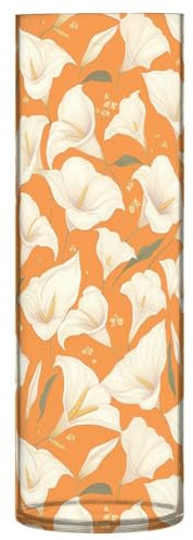 Cartoon-Blumenvase mit weißen Lilien, Gelb, Kunststoff, für Heimdekoration, 30 x 9 cm, dekorative Blumenvasen für Tafelaufsatz, Esstisch, Bücherregal, Bibliotheksdekoration