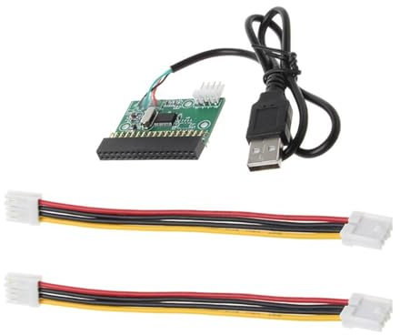ZEPFJHE Disqueteras a placa adaptadora USB con cable de alimentación de 1,44 MB de 3,5 pulgadas, adaptador de cable USB a disquete de 34 pines, conector PCB