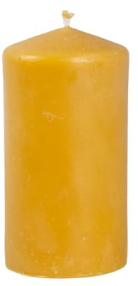 BeesWax World Bougies piliers en cire d'abeille - Fabriquées à la main en cire d'abeille 100% naturelle - Sans fumée et combustion longue avec mèche en coton (L : env. 13,5 x 6,5 cm)