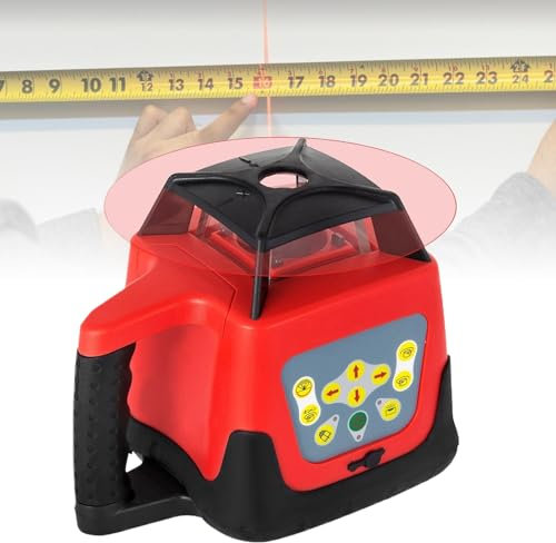 Générique 1650ft Niveau Laser Rotatif, Laser Croix Rouge Autonivelant À 360°, 5 Vitesses De Rotation Et 4 Angles De Balayage Réglables, Télécommande Et Mode Autonivelant Manuel(Red)