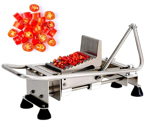 GESAIDES Commercial Red Pepper Chopper, Commercial 5mm Vegetable Food Chopper, with Stainless Steel Blade, for Chopped Scallions/Green Onions/Leeks/Cilantro/Garlic
