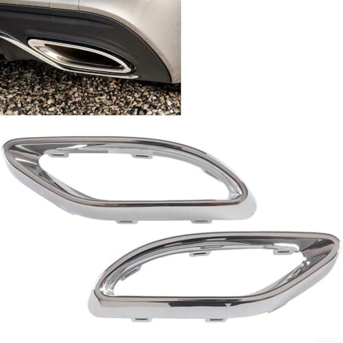 2Pcs Car Exhaust Pipe Cover, Car Pipe Throat Exhaust Outputs Tail Frame Trim For Mercedes For Benz For C-Class For W205 2015-2018 For W177 2018-2022 For W247 2020-2022, Exterior Tail-pipe Decor Cover