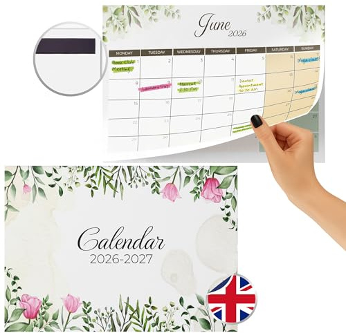 Finoly Magnetic Calendar for Fridge Jan 2026 to Dec 2026 (12 Months) Nature | Tear Off Calendar 2026 | Fridge calendar Magnetic to Track Events & Appointments Magnet Included