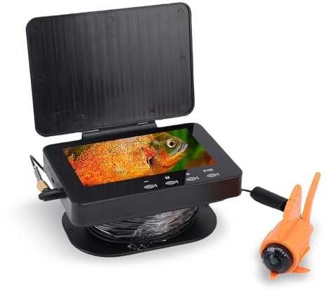 VBESTLIFE Camera da Pesca Subacquea, HD 1080p 4,3 Pollici di Pesce Touch Screen con Cavo Video da 30 M, Vista Larga 195 °, per la Pesca in Kayak del Lago Ice