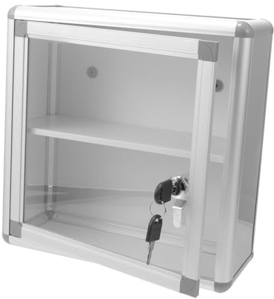 Healvian Armadietto Porta Medicine da Muro in Lega di Alluminio Design Sicuro e Chiusura a Chiave, Multiuso per Conservazione di Effetti Personali e Medicinali