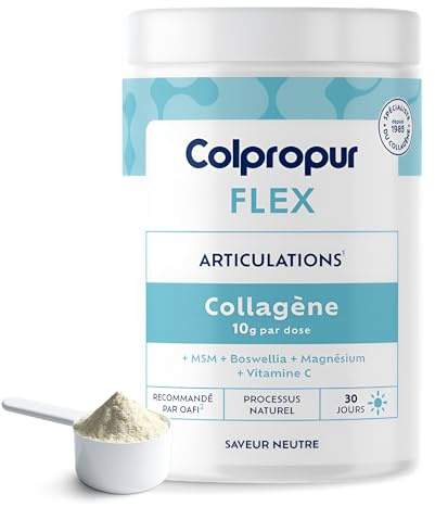 COLLAGENE Poudre Spécial Mobilité | 30 jours, Saveur Neutre | Complément Alimentaire | Collagène Hydrolysé, Vitamine C, Magnésium | Mobilité & Confort Articulaire, Sans OGM ni Additif | COLPROPUR Flex