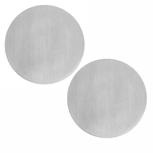 2er Set Tür-Rosetten rund als Blindabdeckungen echt Edelstahl, Ø 55 mm | Gebürstet mit 3M-VHB-Klebepad.