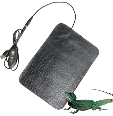 Reptilien Heizmatte - 33x18cm Wasserdichte Wärmepad Aus Baumwolle | Terrarienheizung Für Schildkröten, Echsen, Frösche, Schlangen, Einsiedlerkrebse Und Spinnen, Bietet Gleichmäßige Wärme Und Zuverläss