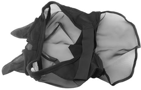 Dpofirs Máscara contra Moscas de Caballo de Nariz Larga, Cómoda Malla Suave con Orejas para Caballos, Casco a Prueba de Insectos para Montar en Senderos, Tallas M/L (S)