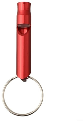 Kompakte Survival-Pfeife aus Aluminiumlegierung, entworfen für Outdoor- und Haustier-Training, leicht und aus Metall (rot)