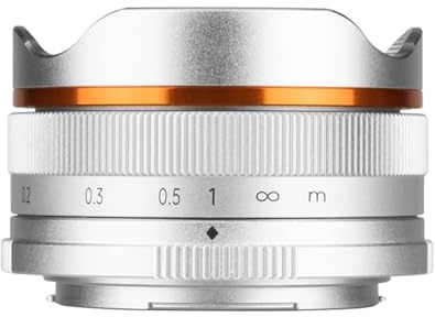 Kompatibel mit Sony ZV-E10 A6400 Canon EF-M Nikon Z Fujifilm 10 mm F5.6 Fisheye Weitwinkel APS-C spiegelloses Objektiv(Silver,Canon RF)