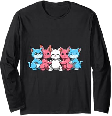 Gruppo di Gatti Transgender LGBTQ Rainbow Pride Hug Maglia a Manica