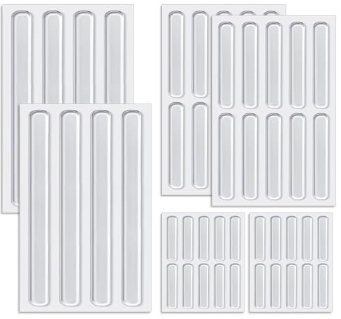 Oavie 44 Pcs Cabinet Bumpers Clear, Self-Adhesive Furniture Bumper Strips (3 Sizes), Noise Dampening Door Silencers, Transparent Anti-Collision Pads Protectors for Cupboards, Drawers & Walls