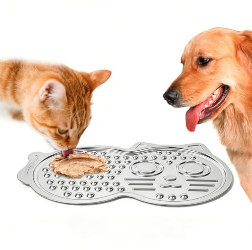 Tappetino per leccare cani, in acciaio , resistente, antiscivolo, grande, per mangiare, mangiare, bere, , addestramento, cuccia per casa, interni ed esterni, viaggi, cuccioli di cane