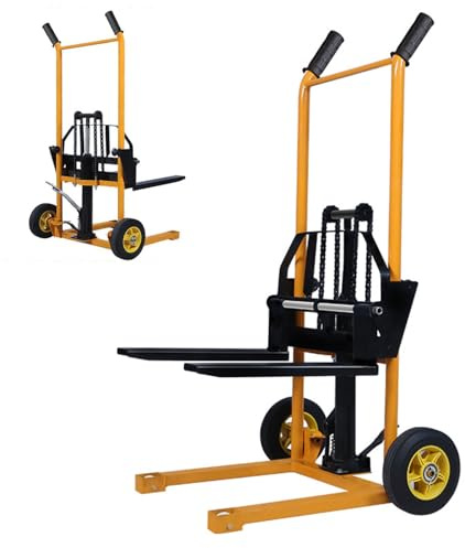 Transpallet manuale Carrello Elevatore a Verricello Materiale tavolo sollevatore, elevatore manuale Portata 200 kg forchette regolabili a forcella altezza di sollevamento 90 cm