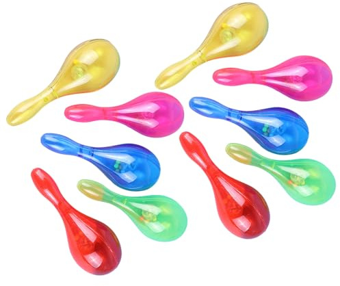 Nucelit Di 10 vibranti maracas LED che cambiano colore con 6 modelli lampeggianti per feste DJ e giochi musicali LED Light Up Maracas
