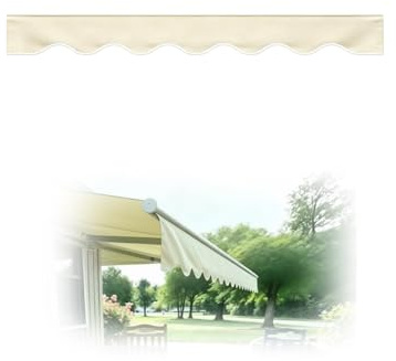 Mantovana per Tenda da Sole Resistente All'Acqua, Anti-UV, Ricambio Bordo in Poliestere Cuciture Rinforzate – 5 3.5 2.7 4.5 7 m(Beige,380cm)