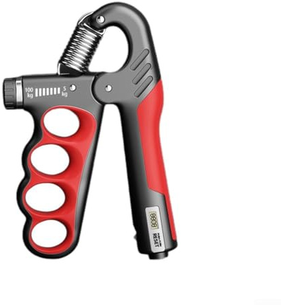 Pinza de mano ajustable de 5 a 100 kg con contador digital, expansor de muñeca de acero inoxidable para entrenamiento de fitness y fuerza del antebrazo, color naranja