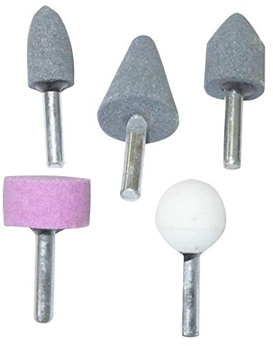 AERZETIX- C54240- Schleifstein Set 5-tlg Schleifbohrer konisch zylindrischen Schraubendreher für sphärische Glaskeramik Metall-Kunststoff