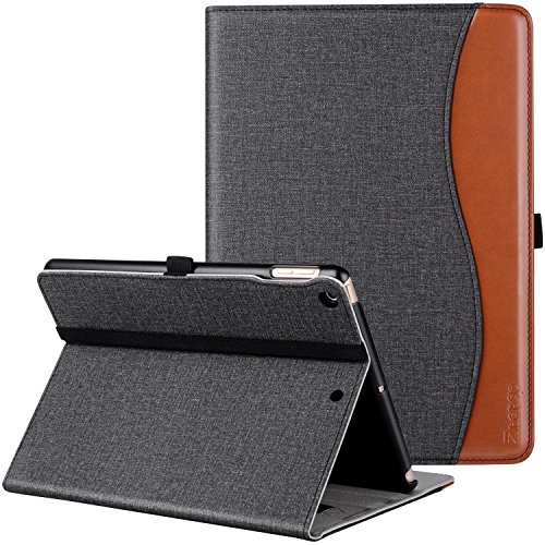 ZtotopCases Hülle für iPad 9.7 Zoll 2018/2017(6./5.Generation), Premium Kunstleder Leichte Schutzhülle Case Cover für iPad 5/6/Air 2/Air 1,mit Auto Schlaf/Wach Funktion,Denim Schwarz