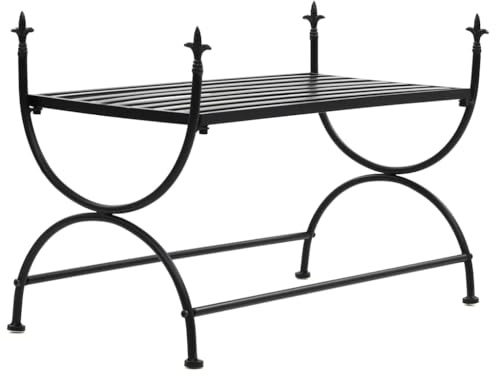 vidaXL Bank Vintage Metall Schwarz Metallbank Sitzbank Flurbank Wohnzimmer