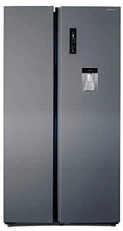 INFINITON SBS-668WDIX - Frigorífico combi americano, Inox, 559 Litros, No Frost, Alto 177cm, Dispensador de agua, FreshZone, LECO System, Clase F (A++)