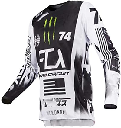 YSYFZ Maglia a Maniche Lunghe da Uomo per Mountain Bike, Maglia a Maniche Lunghe per Moto Fuoristrada, Maglia da MTB, Traspirante e ad Asciugatura Rapida
