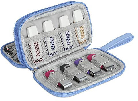 BUBM USB Flash Drive Case,Portable Waterproof Electronic Accessories Bag for USB Flash Drives,SD Cards,Earphone and Other Small Accessories,Blue