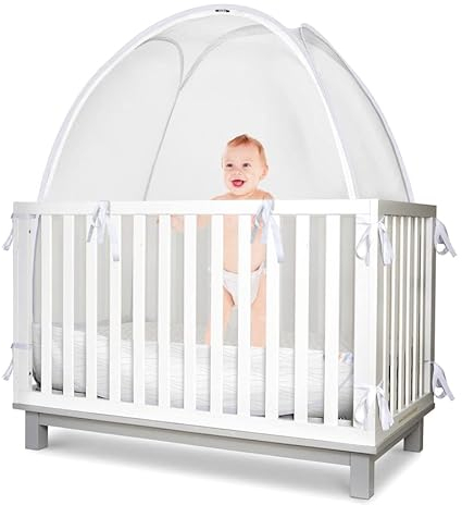 KinderSense® - Baby Safety Crib Tent - Premium Toddler Crib Topper to Keep Baby from Climbing Out - See Through Mesh Crib Net - Mosquito Net - Pop-Up Crib Tent Canopy