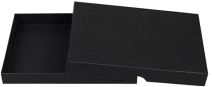 Faltschachtel 16,8 x 12 x 2 cm, Schwarz, Deckel, Recyclingkarton - 10er Set