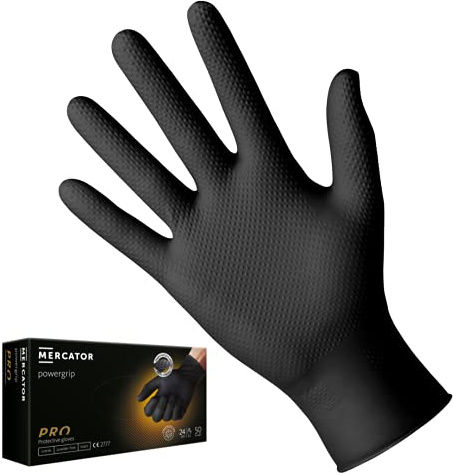 MERCATOR MEDICAL Powergrip Nitrilo-Felgen, Negros, XL, 50 Piezas RP30010005_001