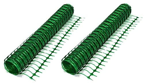 2 Rollen mit je 1 m x 50 m Absperrzaun Kunststoff GRÜN, Bauzaun Sicherheitszaun Zaun Netz Gitter (2 Rollen je 50 m, Grün)