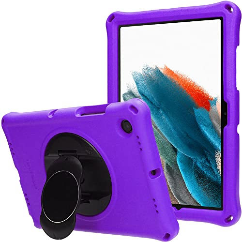 TECHGEAR Custodia Protettiva Progettata per Samsung Galaxy Tab A8 10.5 2022 (SM-X200 / X205), Cover in Silicone Morbido e Resistente agli Urti con Pellicola Protettiva, Idiale per Bambini [Viola]