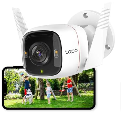 Tapo C320WS 2K QHD Outdoor Security Camera, IP66 Weatherproof, Motion Detection, Starlight, Built-in Siren, 4MP, Colour Night Vision, Cloud&SD Card Storage, Works with Alexa&Google Home (Renewed)