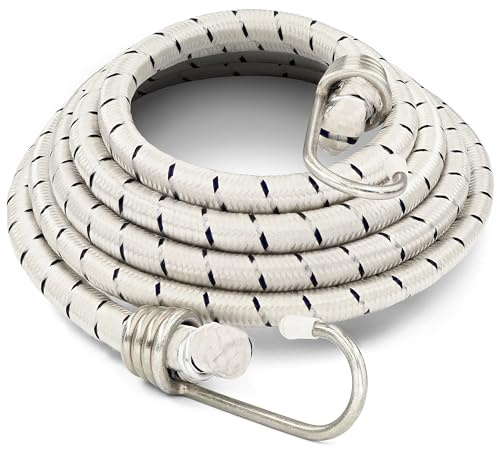 3 Pack 72-Inch Long Bungee Cords, Heavy Duty Bungee Straps with Durable Metal Hooks for Bikes, Camping, Outdoors, Great for Tie Downs, and Secure Your Cargo, Weatherproof, Abrasion Resistant - RamPro