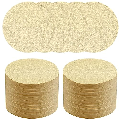 HOTUT Kaffefilter papper, 400 st x 54 mm runda kaffefilter papper, mikropappersfilter ersättning kompatibel, oblekt runt kaffe filterpapper för espressomaskin och kaffemaskin mockakanna- naturlig