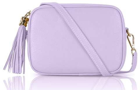 Montte Di Jinne Italian Leather Crossbody Bag for Women – Handmade Soft Genuine Leather Camera Bag with Tassel, Adjustable Strap, Made in Italy