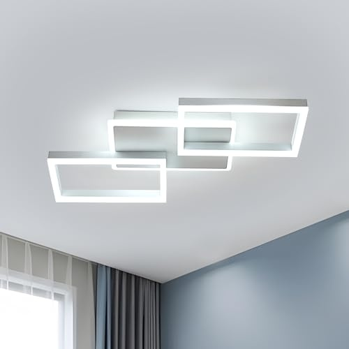Tealight Lampada LED Soffitto Moderna, 46W 5400LM, 6500K Luce fredda | Plafoniera LED Soffitto Quadrata Design, Camera da Letto Bianco, per Soggiorno Camere da Letto