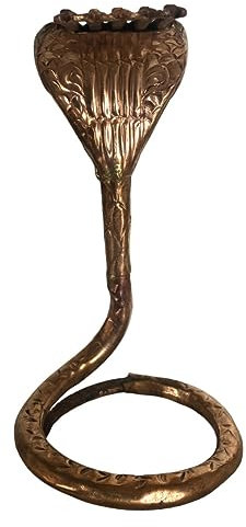 Terrapin Trading Hindu Naag Schlange für Shiva Shivling Lingam Puja Pooja Diwali Holi Kupfer Nag 19 cm hoch Statue