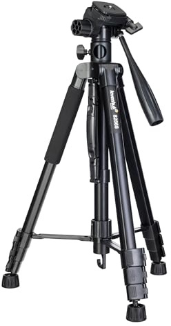 Levenhuk Level PLUS VT5 Kit 2 in 1 con Monopiede Portatile e Treppiede da Pavimento con Livella a Bolla, Montatura Girevole, Altezza Regolabile 520-1780 mm e Capacità di Carico di 5 kg
