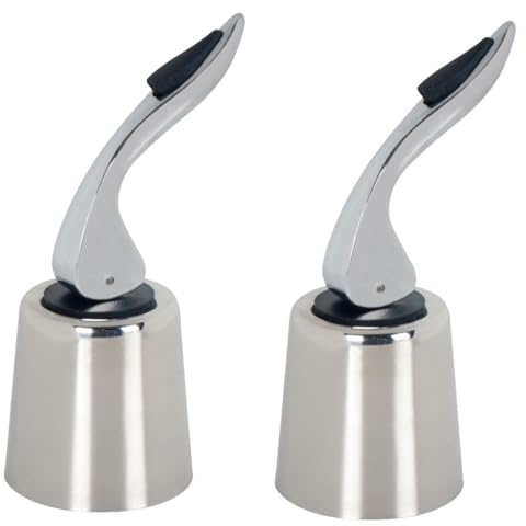 VIVIIHOO Tappi per Bottiglie Set Universale di 2-Tappo da Vino in Acciaio Inossidabile con Silicone per Spumante e Bottiglie di Vino-Mantiene Il Vino Fresco e frizzante-Perfetto per Amanti del