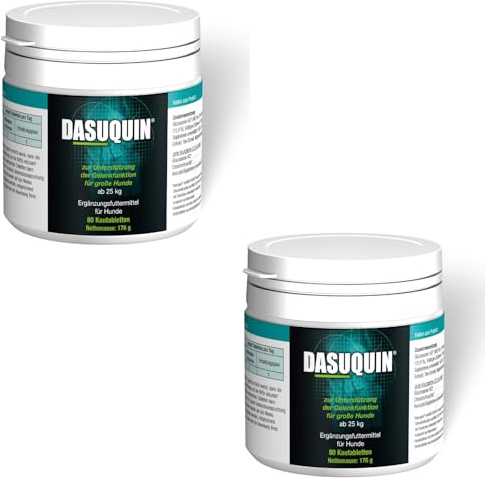 Dasuquin Ecuphar L | Doppelpack | 2 x 80 Kautabletten | Ergänzungsfuttermittel für große Hunde ab 25 kg | Mit Glucosaminhydrochlorid