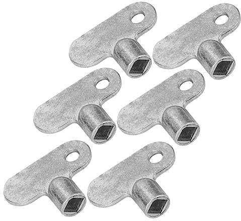 Veemoon 6pcs Radiator Bleed Valve Key Set Practical Plumbing Tools for Easy Air Release Square Design for Gas and Radiator Valves Comfortable Grip and Use