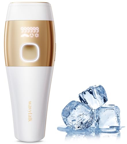 Wavytalk Laser Hair Removal Device,Painless Ice Cooling IPL Hair Removal,Max 24J High Energy Hair Removal Machine for Face Bikini Line Armpit Leg Back,Corded (White)