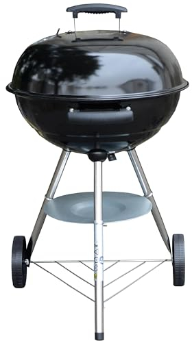 Panana 18 in Portable Kettle Charcoal BBQ Grill Outdoor Barbecue Picnic Party, Temperature Gauge, Wheels