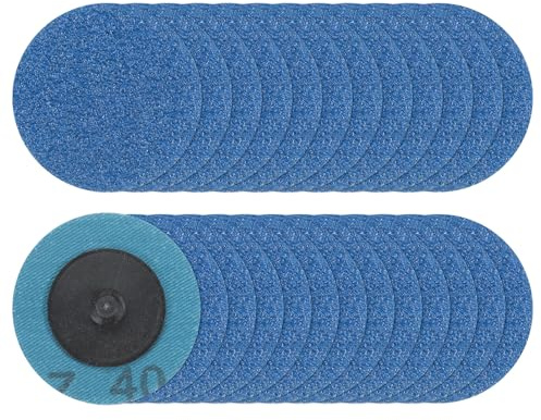 sourcing map 25pcs Quick Change Sanding Discs 2 40 Grit R-Type Roll Lock Zirconia Conditioning Disc Sandpaper for Die Grinder Grinding Fast Cutting, Dark Blue