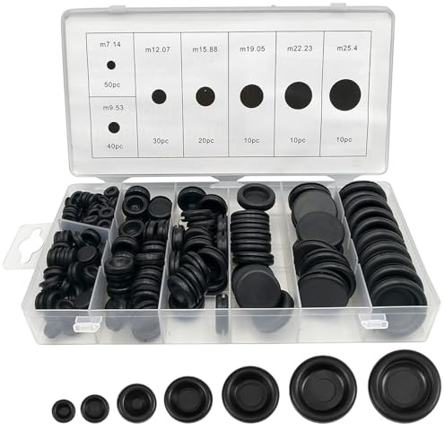 170Pcs Pasacables de Goma, 7 Tamaños de Cable de Goma, Arandelas de Goma, Kit de Pasacables Arandelas de Goma para Proteger Cables, Enchufes, Agujeros de Cables