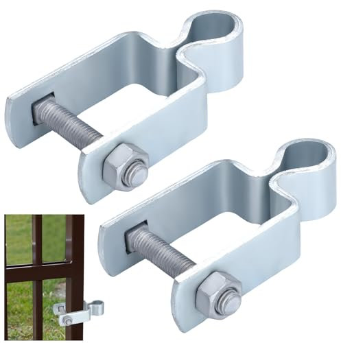 Dansydaisy 2 Pcs 1-1/2 x 5/8 Square Post Female Hinges Square Chain Link Fence Gate Post Female Hinge Galvanized Steel Fence Gate Hinge with Bolts and Nuts for Repairing and Replacing of Fence Gate